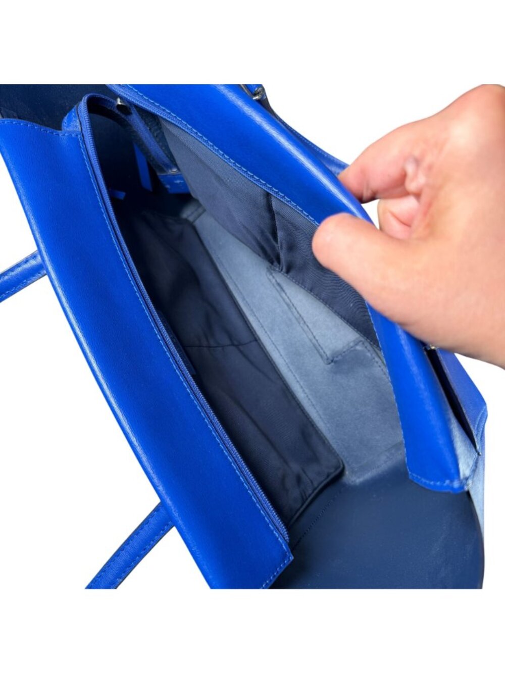 Tory Burch Blue Leather Parker Tote Shoulder Bag - Picture 10 of 10